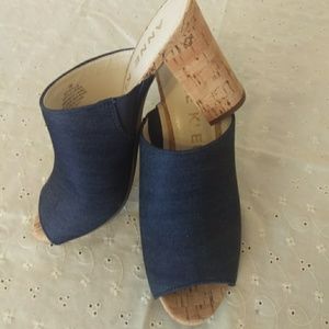 Women's size 7 denim cork heels